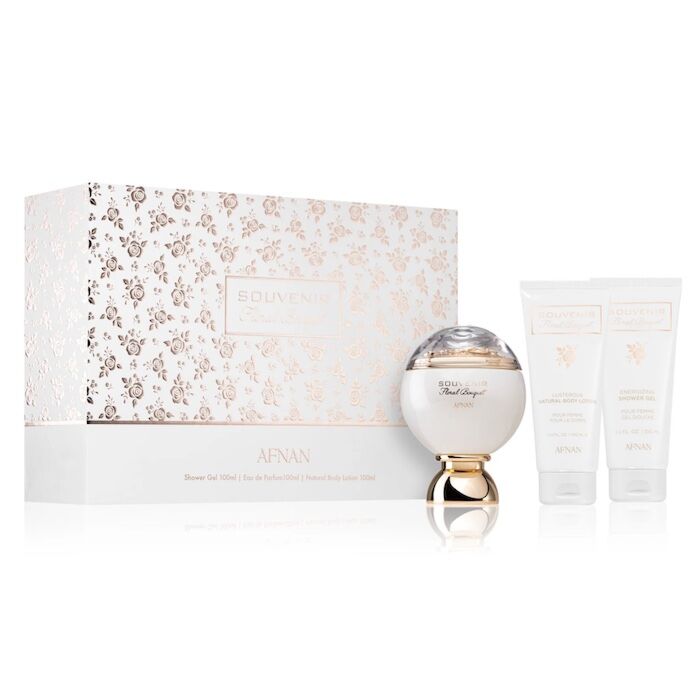 afnan_souvenir_floral_bouquet_edp_100ml_3_piece_gift_set_for_women.jpg Afnan Souvenir Floral Bouquet EDP 100ml 3 Piece Gift Set For Women - Image 1