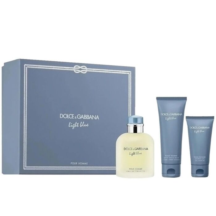 Dolce & Gabbana Light Blue EDT 100ml 3 Piece Gift Set For Men - Image 1